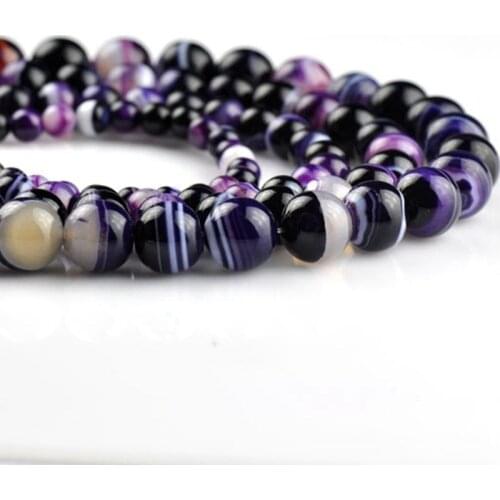 Pure Natural AAA Purple stripes Agate Lotus Prayer Imitation Gemstone Beads Tourmaline Round Spacer Beads 6/8/10/12mm 004001010