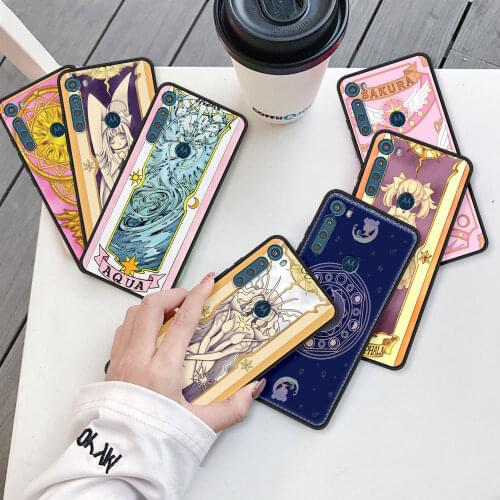 Case for Motorola Moto G9 Play G8 Power Lite One Fusion Plus Hyper G30 G10 Soft G Stylus Phone Coque Fundas Sakura Magic Card