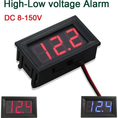 DC 8-150V Touch Voltmeter High-Low voltage Alarm Digital led monitor tester 12v 24v 36v 48v 60v 72v 96v battery car volt meter