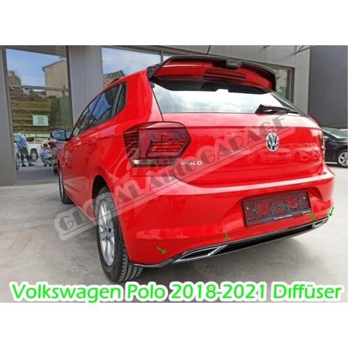 For Vw Volkswagen Polo 2018-2021 Diffüser Rear Bumper Extension Attachment Car Styling Auto Universal Spilitter Accessory Lip