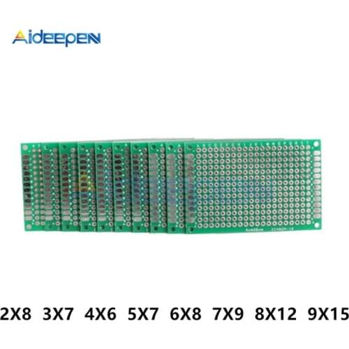 Double Side Prototype PCB Tinned Bread Board 2X8 3X7 4X6 5X7 6X8 7X9 8X12 9X15 Double Sided Universal PCB