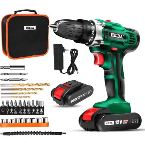 Electric Drill Impact Drill Cordless Screwdriver Wireless Drill Power Tools Hammer Drill Electric Drill Set with Lithium Battery