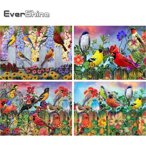 EverShine Diamond Painting Bird Mosaic Kits Diamond Embroidery Animal Cross Stitch Flower Sale Picture Rhinestones Home Decor