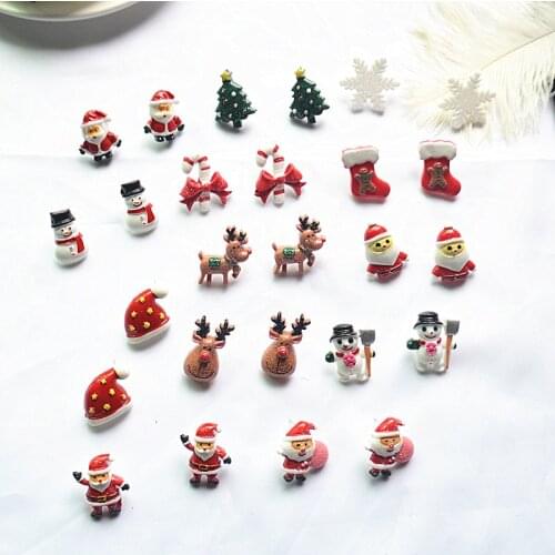 European and American fashion jewelry handmade painted earrings Christmas Eve Christmas earrings popular Santa Claus earrings la