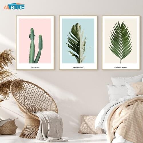 Tropical Plant Cactus Canvas Art Poster And Print Green Leaves Wall Picture Scandinavian Home Decoration Modern Nature Paintings