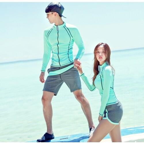 Long Sleeve Rash Guard Surf Swim Zip Shirts Trunks Quick Dry Rashguards Top & Bottom set 2pcs Mens Sun UV Protection Swimsuit