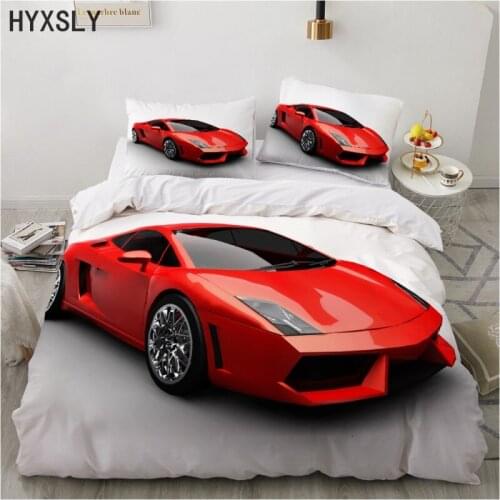 Red Racing Car Printed Duvet Cover With Pillowcase Bedding Set Single Double Twin Full Queen King Size Bed Set For Bedroom Decor