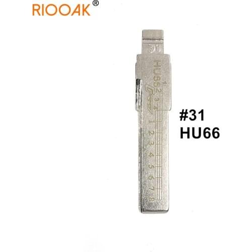 5pcs HU66 #31 Lishi 2 In 1 Key Blade Uncut Metal Shearing Teeth Blank Engraved Line Blade For Audi VW Skoda Bently Porsche