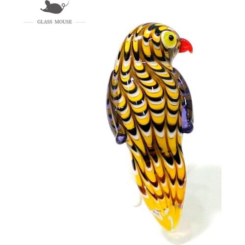 Miniature Handmade Glass Owl Figurine Creative Cute Vivid Bird Animal Craft Ornaments Holiday New Year Gifts For Kids Room Decor