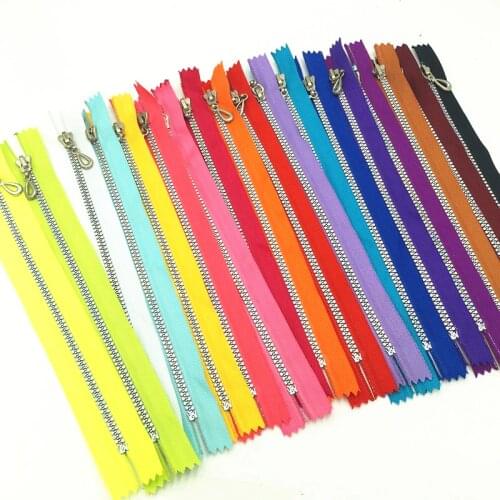 20 Pcs mix color Nylon glitter Resin Zippers Tailor Sewing Tools 8 Inch Clothing Accessories
