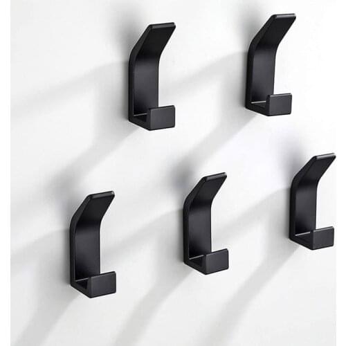 New Creativity Hook Black Towel Hook For Bathroom Clothes Coat Hook Bedroom Robe Hook Livingroom Kitchen Accessories Hot