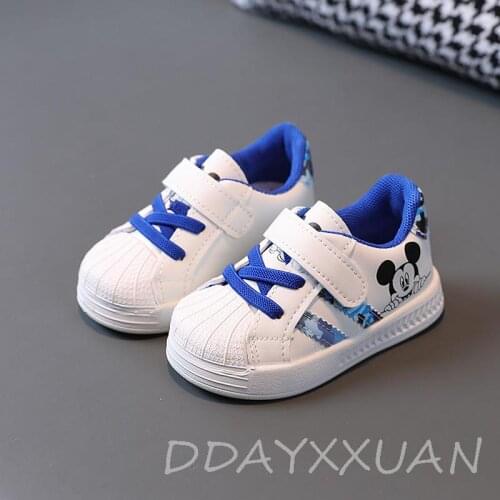Autumn Cute Princess Children Sneakers New Minnie Mickey Kids Casual Shoes Fashion Girl Baby Breathable Soft Sole Non-Slip