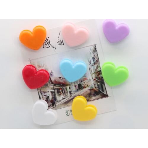 Fridge mganet plastic mini clip heart shape strong magnetic sticker red pink decoration colorful kids like paper message fixer