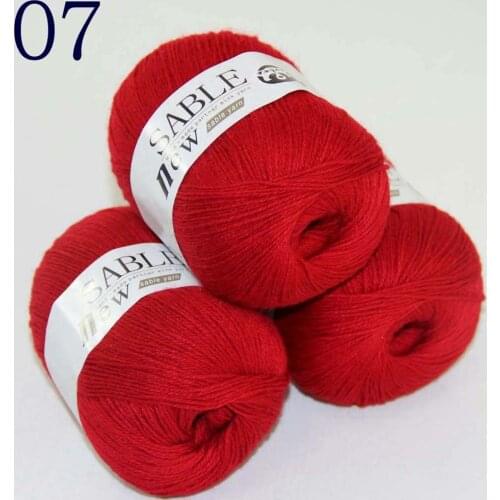 Sale Super Soft Pure 3X50gr Sable Cashmere Wrap Shawls Hand Knitting Wool Crochet yarn Hot Red 243-07-3