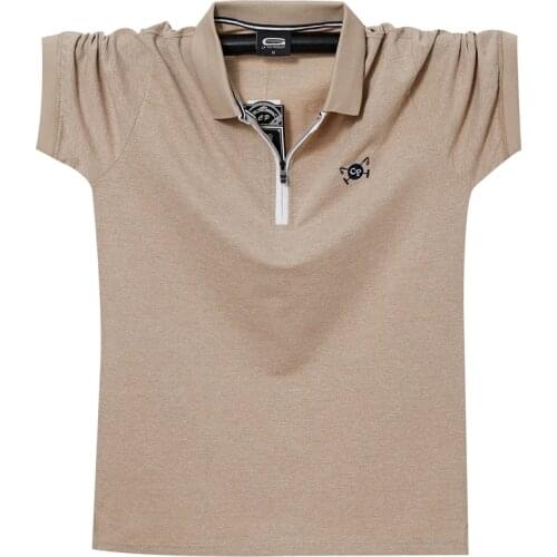 Plus 6XL 5XL XXXXL Summer Men Polo Shirts Cotton Shirts Short Sleeve Embroidered Shirt Oversized Solid Polo Shirt Tops Tees