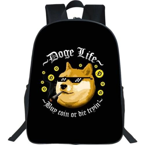 Dogecoin Backpack Funny Cartoon Backpack Teenger School Bag Men Travel Bag Doge Coin Back Bag Pack Unisex Fashion Sac A Dos