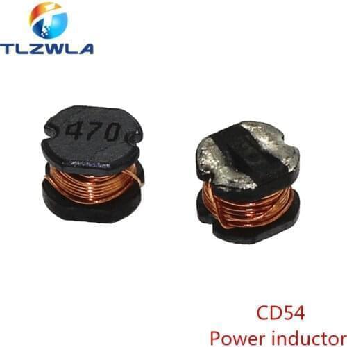 20pcs CD54 Power inductor 2.2/3.3/4.7/6.8/10/15/22/47/100/150/220/330/470UH SMD inductance Copper core