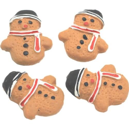 Resin Christmas Snowman Cookies Crafts Flatback Cabochon Scrapbooking Decorations For Hair Clips Embellish