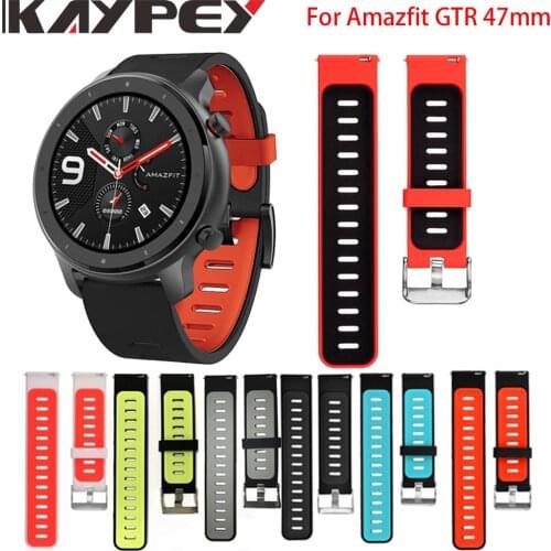 Sports silicone Wrist Strap for Xiaomi Huami Amazfit GTR 47mm Bracelet Band for Huami Amazfit Gtr Watch Replacement Watchband