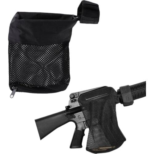Tactical accessories AR 15 ammunition brass case catcher zipper closed quick unload nylon net black for shooting