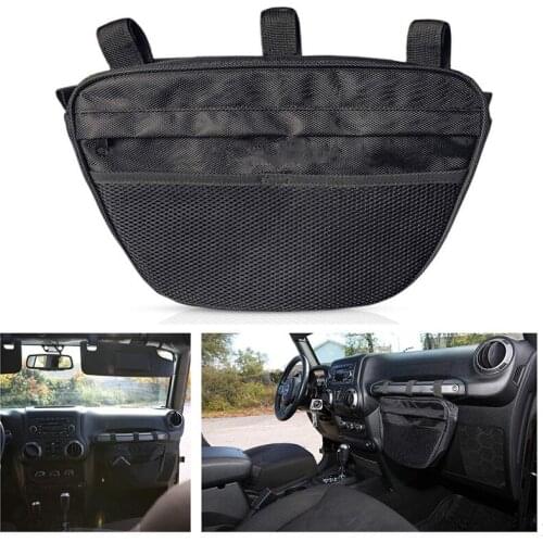 Universal Black Passenger Grab Handle Storage Bag For Jeep Wrangler JK TJ YJ AT1