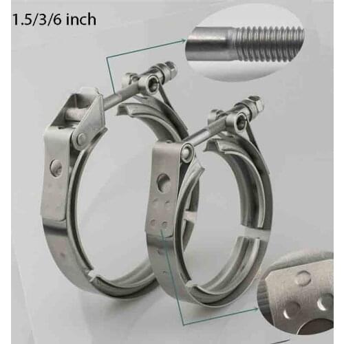 V band Clamp Universal Stainless steel 1.5/3/6 inch exhaust downpipe V band clamp clip High Quality