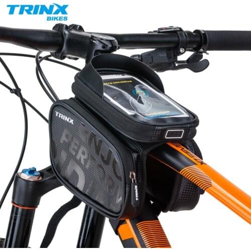Trinx Bicycle Bag Rainproof Bike Headtube Bag Cycling Top Tube Bag MTB City Bike Frame Front Head Cell Phone Touch Screen Bag