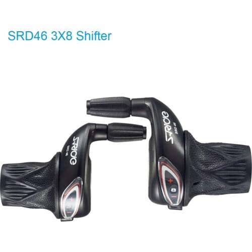 S-Ride SRD46 MTB Bicycle Shifter 3x8 Speed Twist Bike Derailleur Cycling Twist Grip Gear Shifters Compatible for Shimano SL-RS35