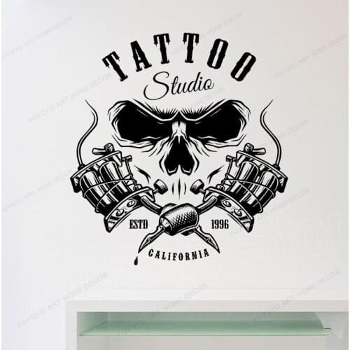 Vinyl Wall Art Decals TATTOO Studio Salon Room Decoration Wall Tattoo Sticker Creative Cool Pattern Shop Window Stickers AY1992