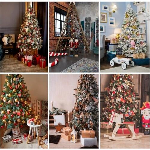 SHENGYONGBAO Vinyl Christmas Day Photography Backdrops Prop Christmas Tree Festival Theme Photo Studio Background 20109SSD-03