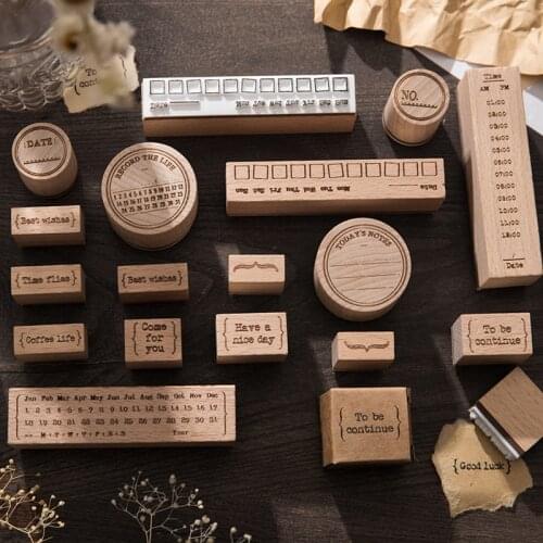Vintage Life Record Timeline Stamp DIY Wooden Rubber Stamps For Scrapbooking Stationery Scrapbooking Standard Stamp