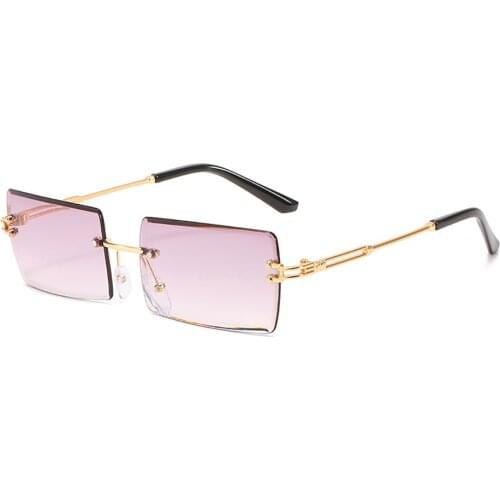 Bohosco Fashion Rimless Sunglasses Classic Retro Women Brand Designer Square Gradient Shades Lens Sun Glasses Eyeglasses