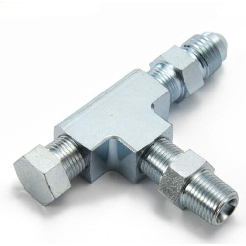 1/8" NPT to 4AN Turbo Adapter Tee Fitting Block Oil Feed Pressure Sensor