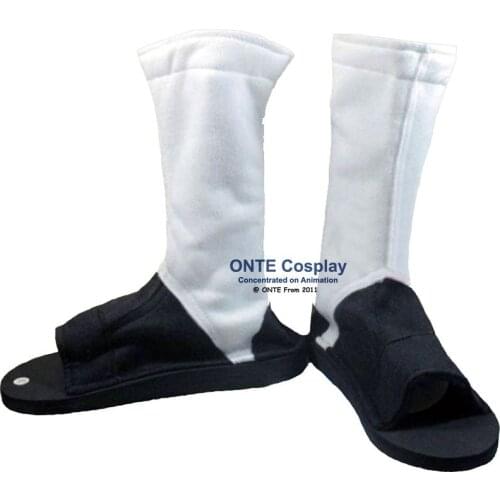 10 Sizes Anime Naruto Cosplay Akatsuki Shoes White+Black Ninja Boots Kakashi Shoes Costume Accessories for Halloween Party