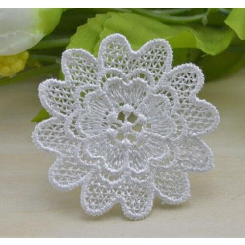 100pcs/lot DIY Clothing Flower Lace Applique Mesh Trim For Garment Accessories Decoration Sew On Guipure Lace Patches Fabric