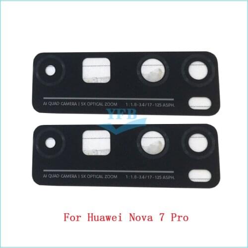 100PCS Rear Back Camera Glass Lens Cover with sticker Adhesive For Huawei Nova7 pro Nova 7 pro replacement Parts