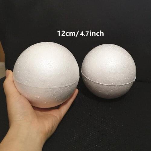 2PCS 12CM Modelling Polystyrene Styrofoam Foam Ball White Craft Balls For DIY Christmas Party Decoration Supplies Gift 4.7inch