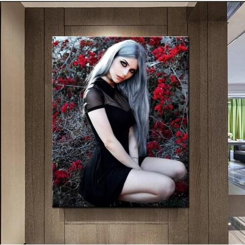 Diamond Embroidery Portrait Full Drill Square Home Decor Picture Of Rhinestone 5D DIY Diamond Painting Flower dark night girl