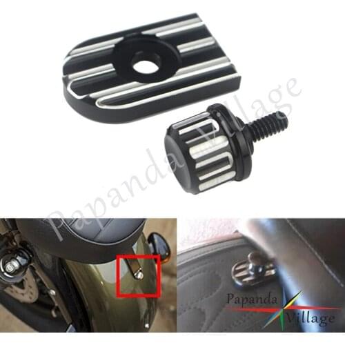 1 Set Aluminum 1/4-20 Motorbike Seat Tab Cover With Seat Bolt For Harley Sportster Dyna Softail Touring Fatbob Road King Custom