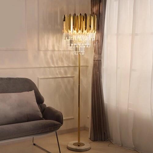 Free Shipping Nordic D460mm H1600mm Golden K9 Crystal Floor Light Indoor Lamp Candelabra for Floor Lamp LED AC 100% Guaranteed