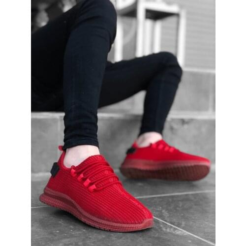 BA0167 Thick Base Style Sneakers Red Men 'S Sports Shoe