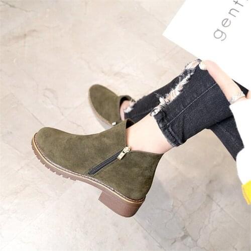 2020 Hot New Women Boots Med Heels Basic Shoes Winter Ankle Boots For Women Autumn Casual Female Boots Fashion Shoes