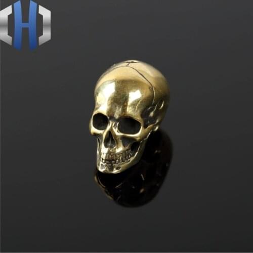 Paracord Beads Brass Soul Skull Modeling Pure Copper Pendant Rope Handmade EDC Accessories