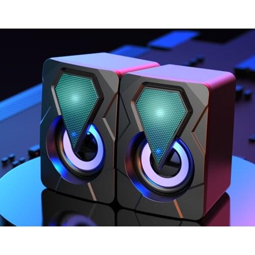 4D Surround Sound Computer Speakers for Laptop PC Bass Subwoofer Colorful Led Light Soundbar Home Theater System Caixa De Som