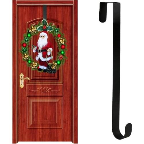 Door Iron Hook Hangers Removable Storage Rack Organizer For Christmas Wreath Coat Bag Hat Robe