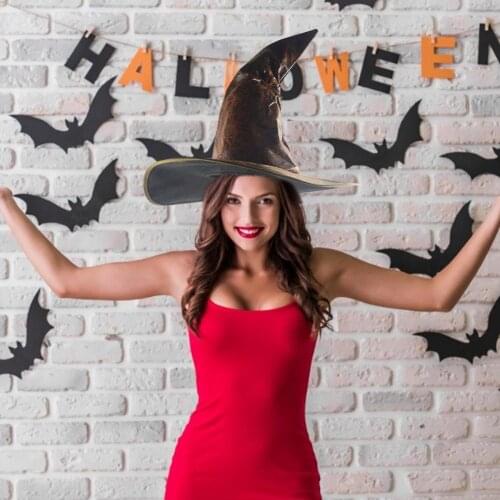 Halloween Witch Hats Women Large Ruched Hat Masquerade Wizard Hat Party Hats Cosplay Halloween Party Costume Props Drama Top Hat