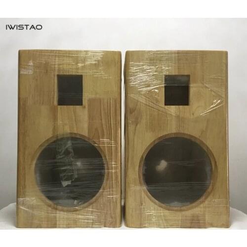 IWISTAO HIFI 2 Way Sealed Speaker Empty Cabinet 8 Inches 1 Pair Finished Pure Solid Wood for Tube Amplifier