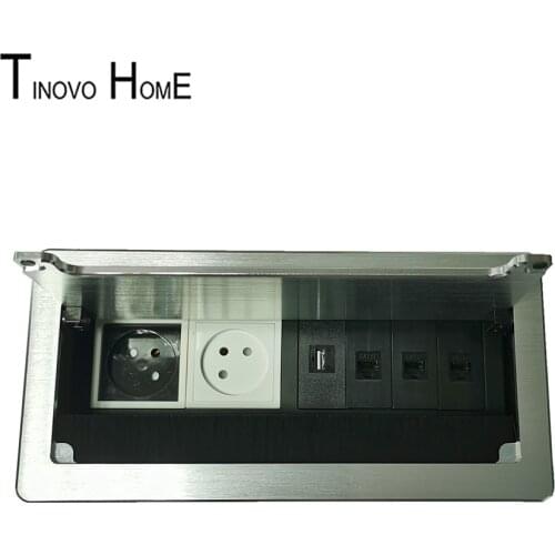 Israel socket/office desktop socket box/network information box hidden brush dust/aluminum alloy panel