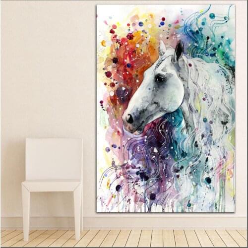 Large size Printing 29 Horse ink painting white Wall Art Picture Home Decor Living Room Modern Canvas Print No Frame Paintings