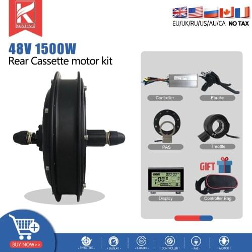 Electric Bike Conversion Kit 48V 1500W Ebike Kit Rear Cassette Hub Motor Wheel KT LED For Electric Bicycle Bike Conversion Kit